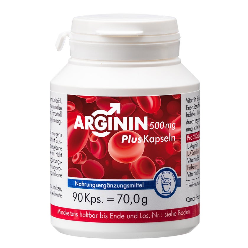 ARGININ 500 mg Plus Ornithin + Folsäure + Vitamine 90 St