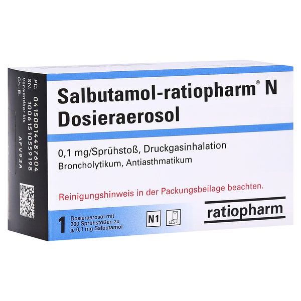 SALBUTAMOL-ratiopharm N 200 Hub Dosieraerosol 200 Sp