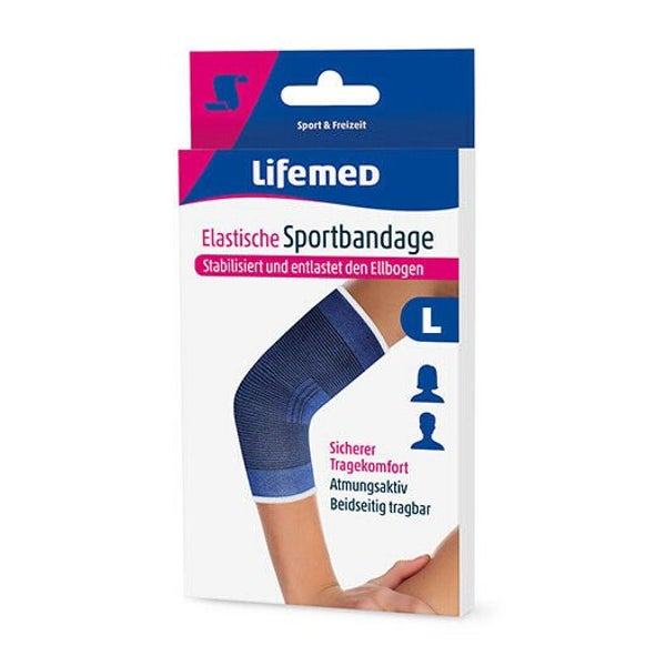 Lifemed Elastische Sportbandage blau "Ellbogenschutz", Gr. L 1 St