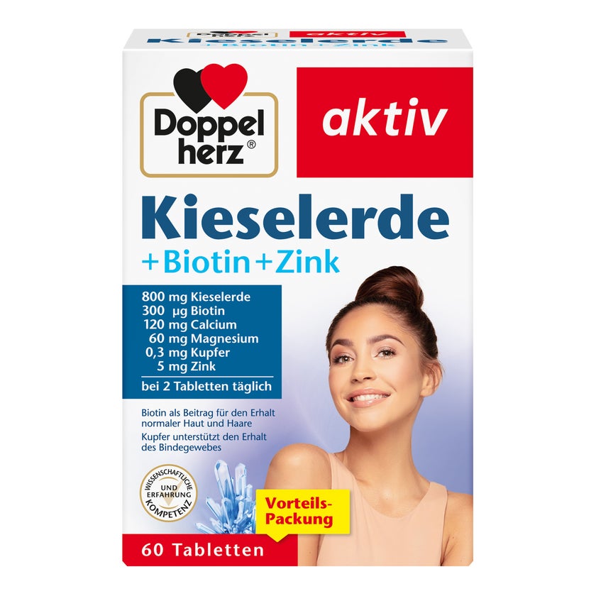 Doppelherz aktiv Kieselerde + Biotin + Zink 60 St