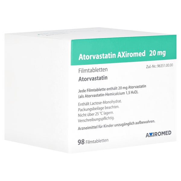 ATORVASTATIN AXiromed 20 mg Filmtabletten 98 St
