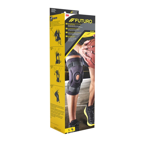 FUTURO Knie-Bandage mit seitlicher Gelenkschiene 48579, Verstellbar SPORT (40.6 - 55.9 cm) 1 St