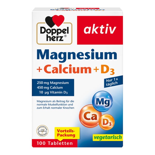 Doppelherz aktiv Magnesium + Calcium + D3 100 St
