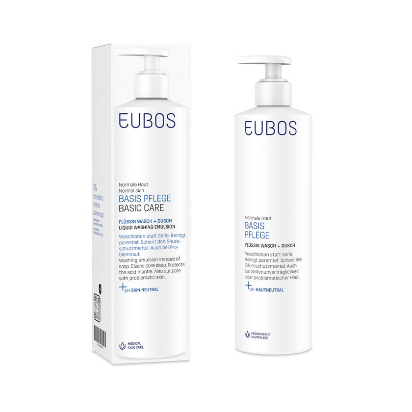 EUBOS BASIS PFLEGE FLÜSSIG WASCH + DUSCH MIT DOSIERSPENDER 400 ml