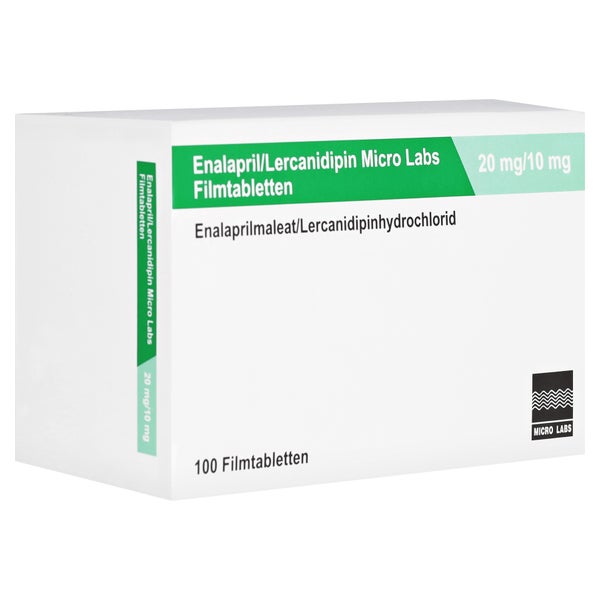 ENALAPRIL/Lercanidipin Micro Labs 20 mg/10 mg FTA 100 St