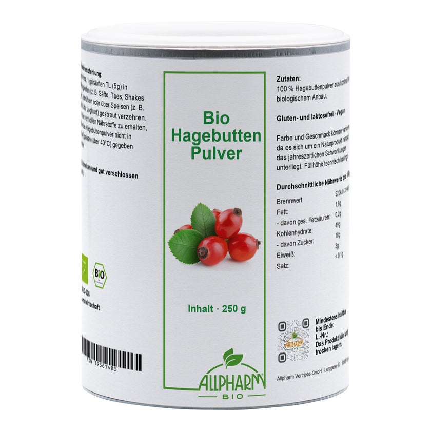 BIO Hagebutten Pulver Vorratsdose 250 g
