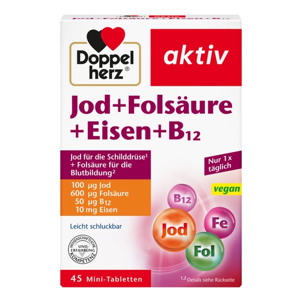 Doppelherz Jod+folsäure+eisen+b12 Tablet 45 St