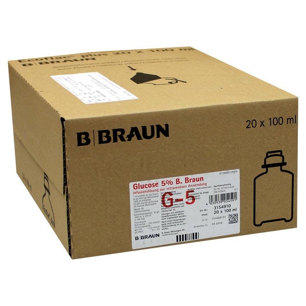 Glucose 5% B.braun Ecoflac Plus 20X100 ml