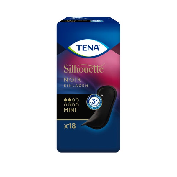 TENA Silhouette Noir Mini diskrete Slipeinlagen, 18 Stück 18 St