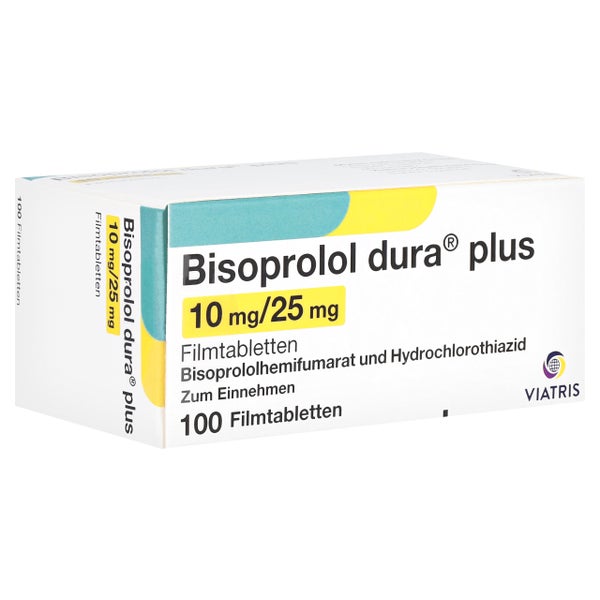 BISOPROLOL dura plus 10 mg/25 mg Filmtabletten 100 St