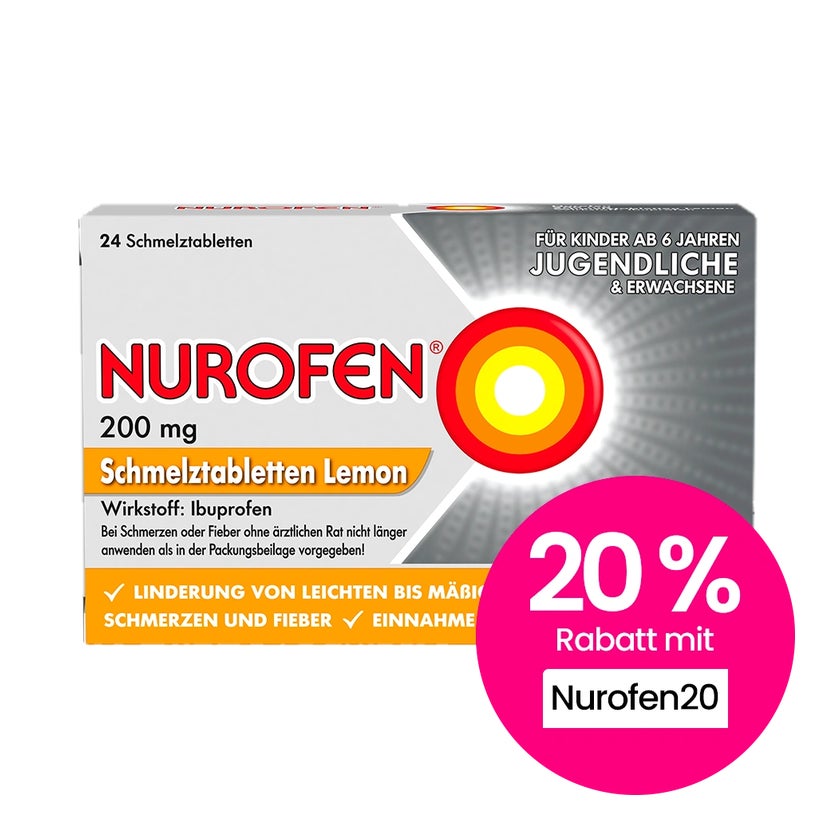 NUROFEN 200 mg Ibuprofen Schmelztabletten Lemon 24 St