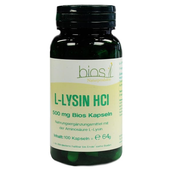 L-lysin HCL 500 mg Bios Kapseln 100 St