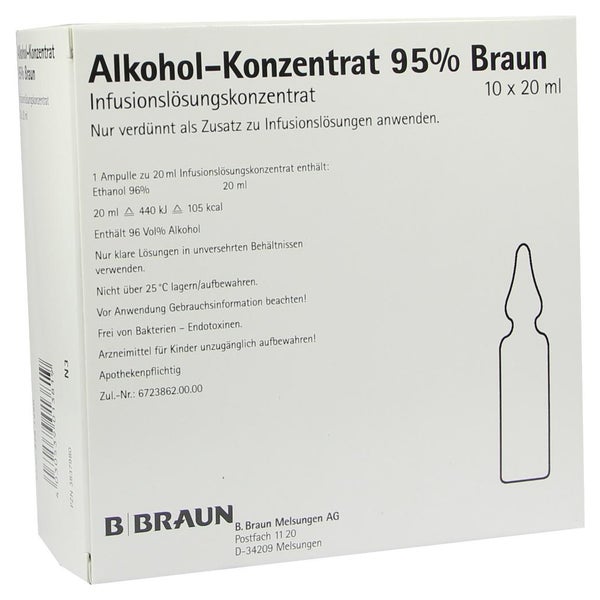 Alkohol 95% Infusionslösungskonzentrat 10X20 ml