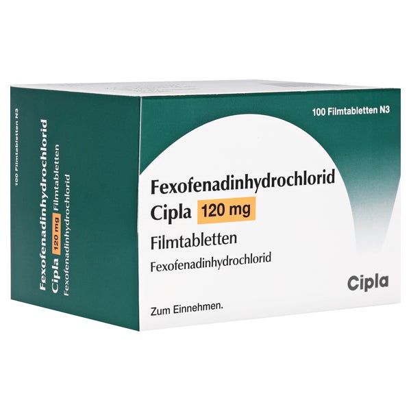 FEXOFENADINHYDROCHLORID Cipla 120 mg Filmtabletten 100 St