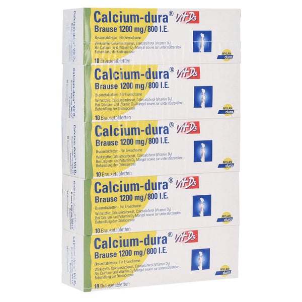 Calcium DURA Vit D3 Brause 1200 mg/800 I 50 St