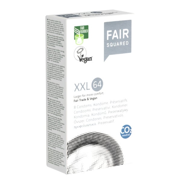 «XXL 64» Kondome – 8 Stück, 64 mm breit, vegan, fair (8 Kondome) 8 St
