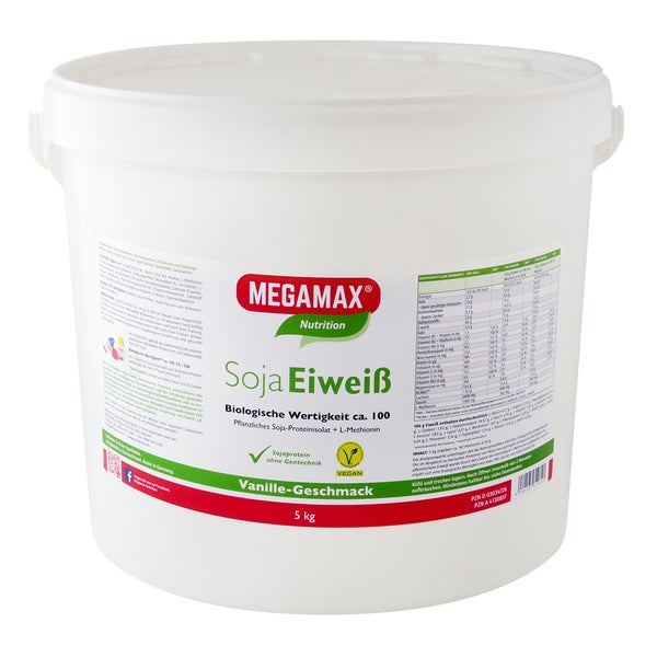 MEGAMAX Soja Eiweiss Vanille VEGAN 5 kg