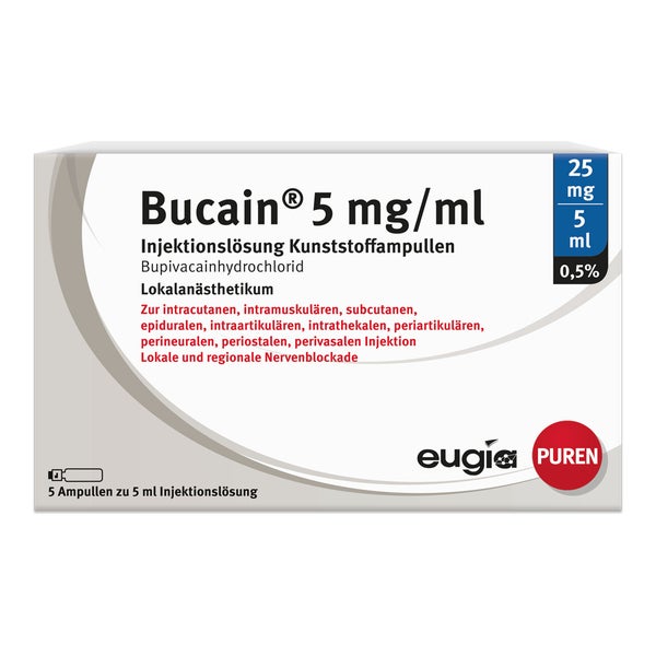 BUCAIN 0,5% 5mg/ml Inj.L.25mg/5ml Luer-Lock Amp. 5X5 ml
