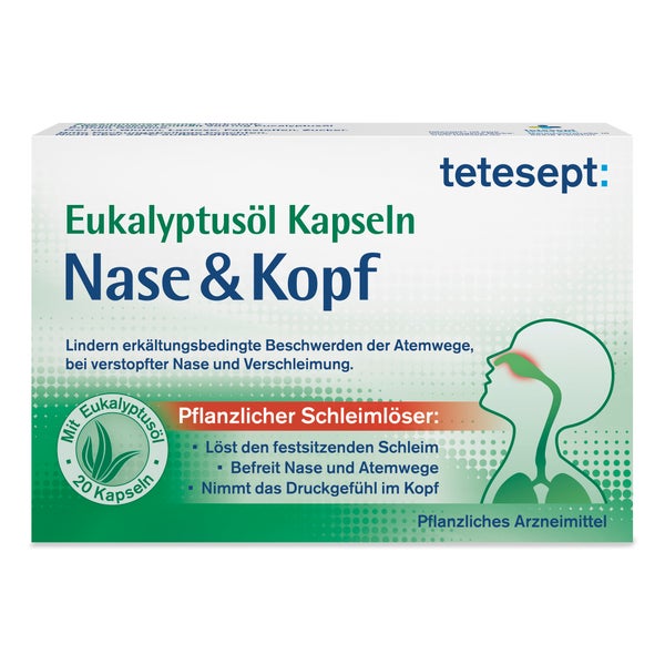 Tetesept Eukalyptusöl Kapseln Nase & Kop 20 St