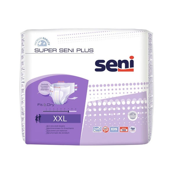 Super Seni Plus XXL Inkontinenzhosen, Unisex, 10er Pack, 160 - 210 cm, 3200 ml 6X10 St