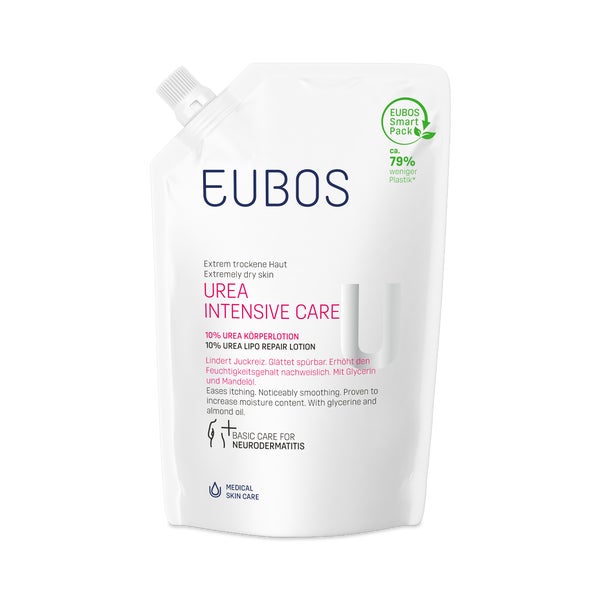 EUBOS Urea Intensive Care 10% Urea Körperlotion, Nachfüllbeutel 400 ml