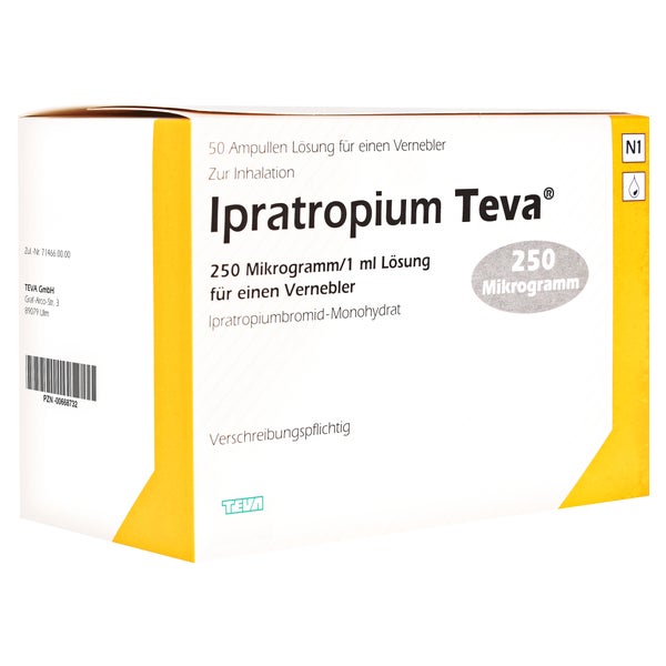 IPRATROPIUM Teva 250 µg/1 ml Lsg.f.e.Vernebl. 50X1 ml