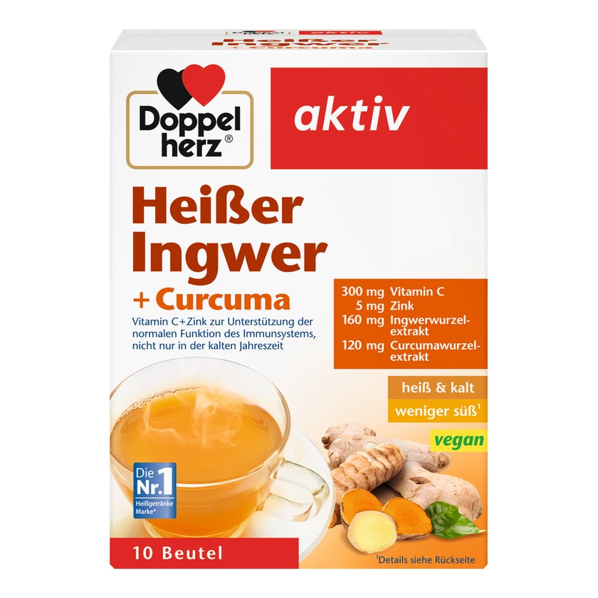 Doppelherz Heißer Ingwer + Curcuma 10 St