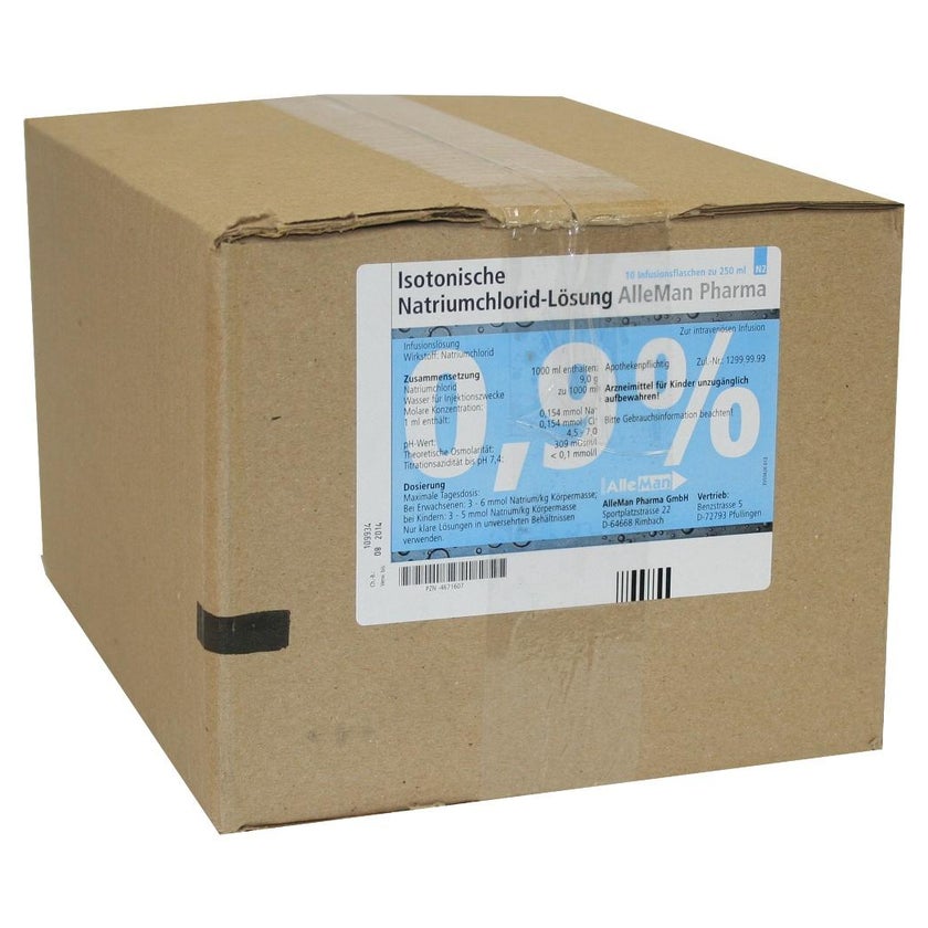 Kochsalzlösung 0,9% Plastikflasche 10X250 ml
