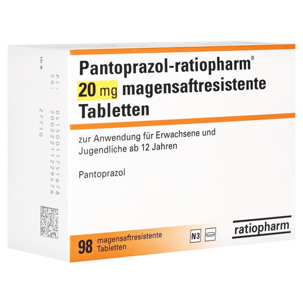PANTOPRAZOL-ratiopharm 20 mg magensaftr.Tabletten 98 St