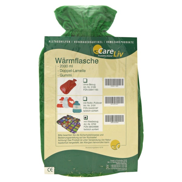 Wärmflasche Gummi 2 l m.Vliesbezug 1 St