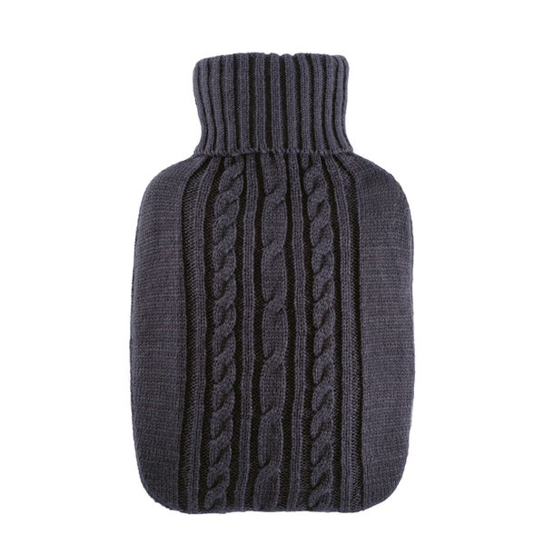 HUGO FROSCH Wärmflasche Klassik 1,8l Strickbezug dunkelgrau 1 St