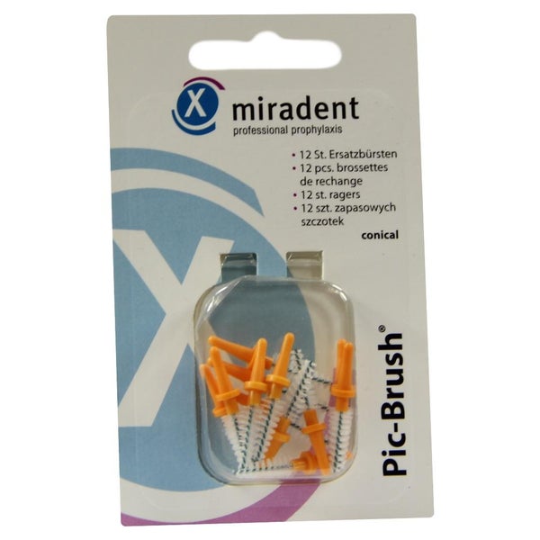 Miradent Interdentalbürsten Pic-Brush Ersatzbürsten konisch orange 12 St