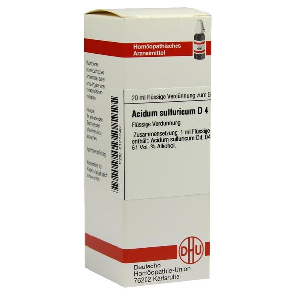 Acidum Sulfuricum D 4 Dilution 20 ml