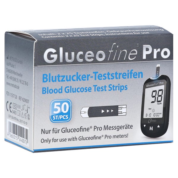 Gluceofine Pro Blutzucker-teststreifen 50 St