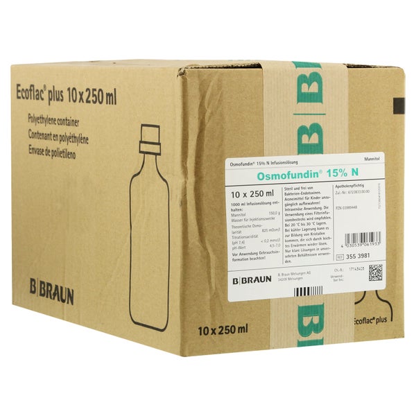 Osmofundin 15% N Ecoflac Pl. Infusionslö 10X250 ml