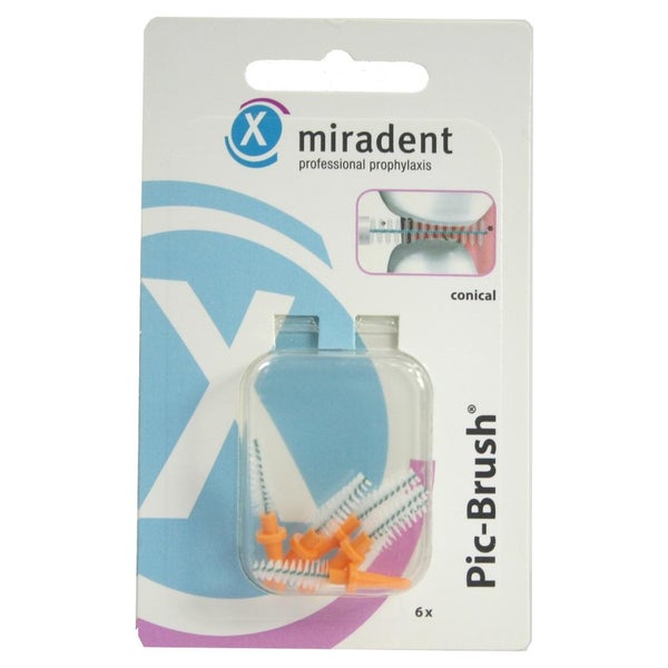 Miradent Interdentalbürsten Pic-Brush Ersatzbürsten konisch orange 6 St