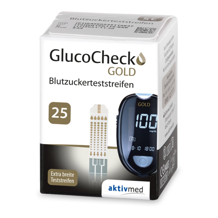 GlucoCheck GOLD Blutzuckerteststreifen 25 St