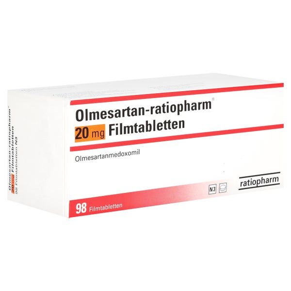 OLMESARTAN-ratiopharm 20 mg Filmtabletten 98 St
