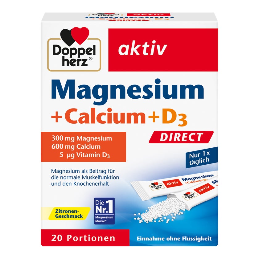 Doppelherz aktiv Magnesium + Calcium + D3 Direkt 20 St