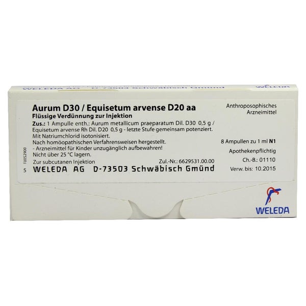 Aurum D 30/equisetum arvense D 20 aa Amp 8X1 ml