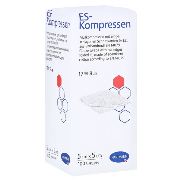 Es-kompressen Unsteril 5x5 cm 8fach 100 St