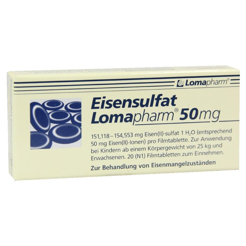 Eisensulfat Lomapharm 50 mg Filmtablette 20 St