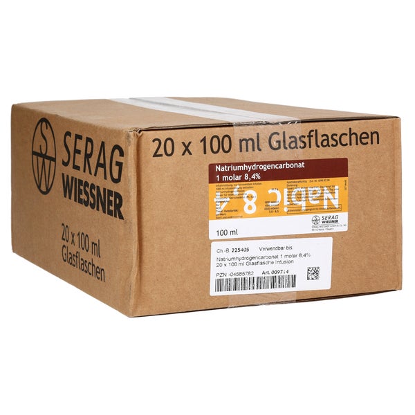 Natriumhydrogencarbonat 8,4% 1 mol Glas 20X100 ml