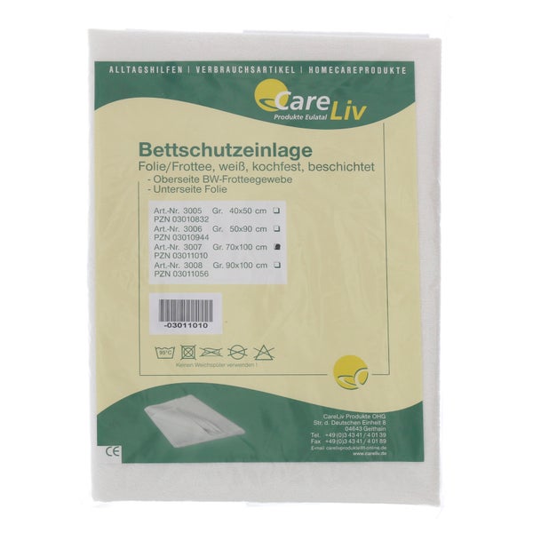 Bettschutzeinlage Folie Frottee 70x100 c 1 St