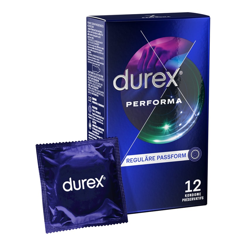 «Performa» ausdauernde Markenkondome mit Easy-On™-Passform (12 Kondome) 12 St