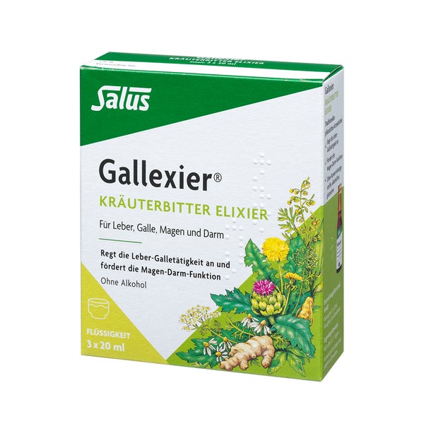 Gallexier Kräuterbitter Elixier Salus Fl 3X20 ml