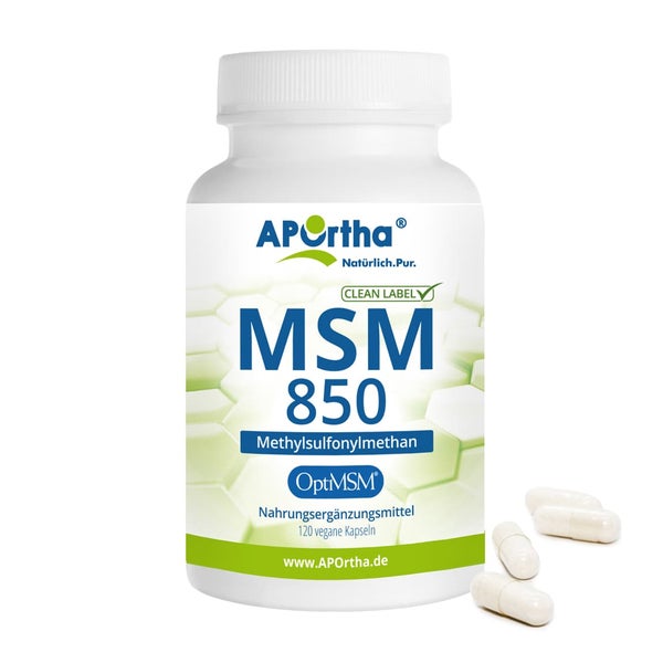 APOrtha® OptiMSM® 850 mg MSM - vegane Kapseln 120 St