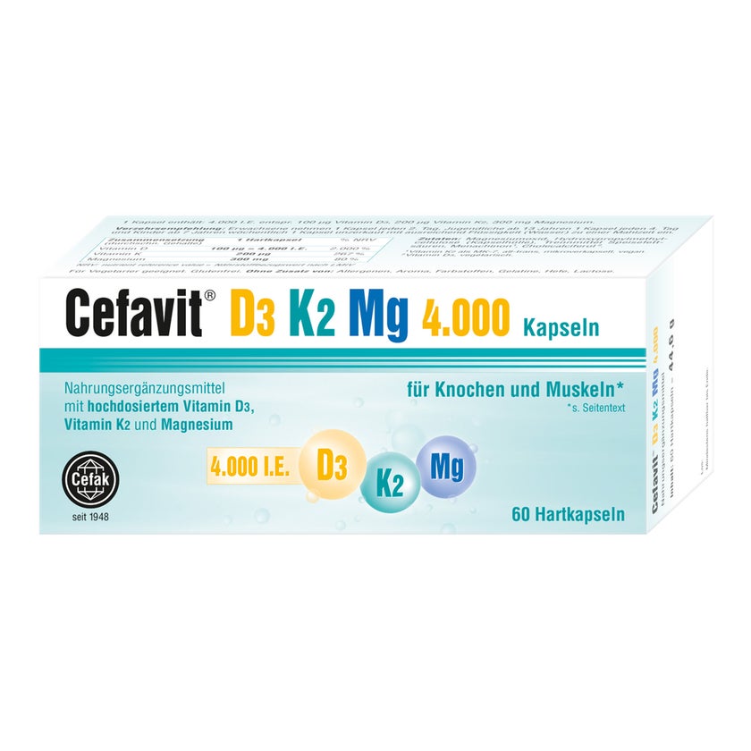 Cefavit D3 K2 Mg 4.000 I.E. Hartkapseln 60 St