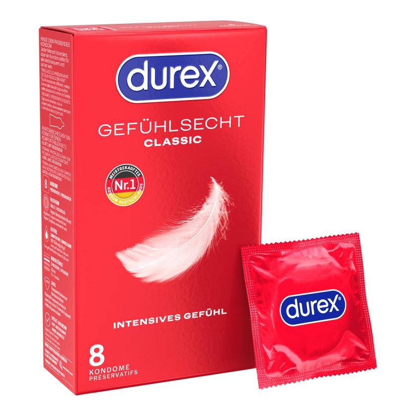 «Gefühlsecht Classic» 8 Premiumkondome mit Easy-On™-Passform (8 Kondome) 8 St