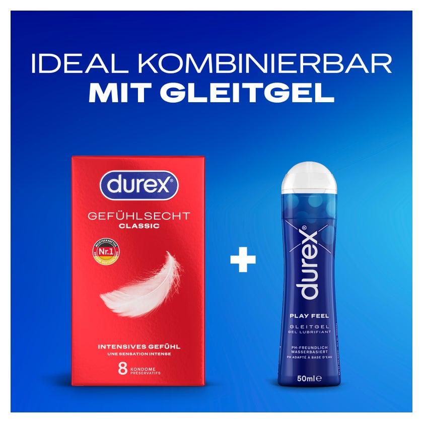 «Gefühlsecht Classic» 8 Premiumkondome mit Easy-On™-Passform (8 Kondome) 8 St